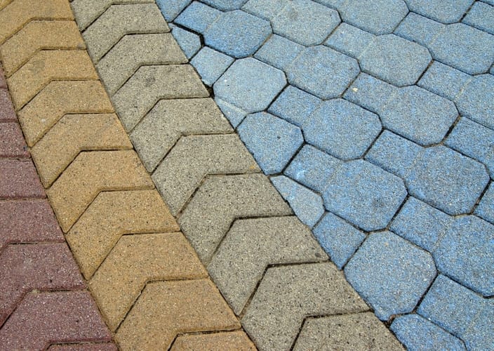 Rockhampton Concreters coloured tiles in a walkway